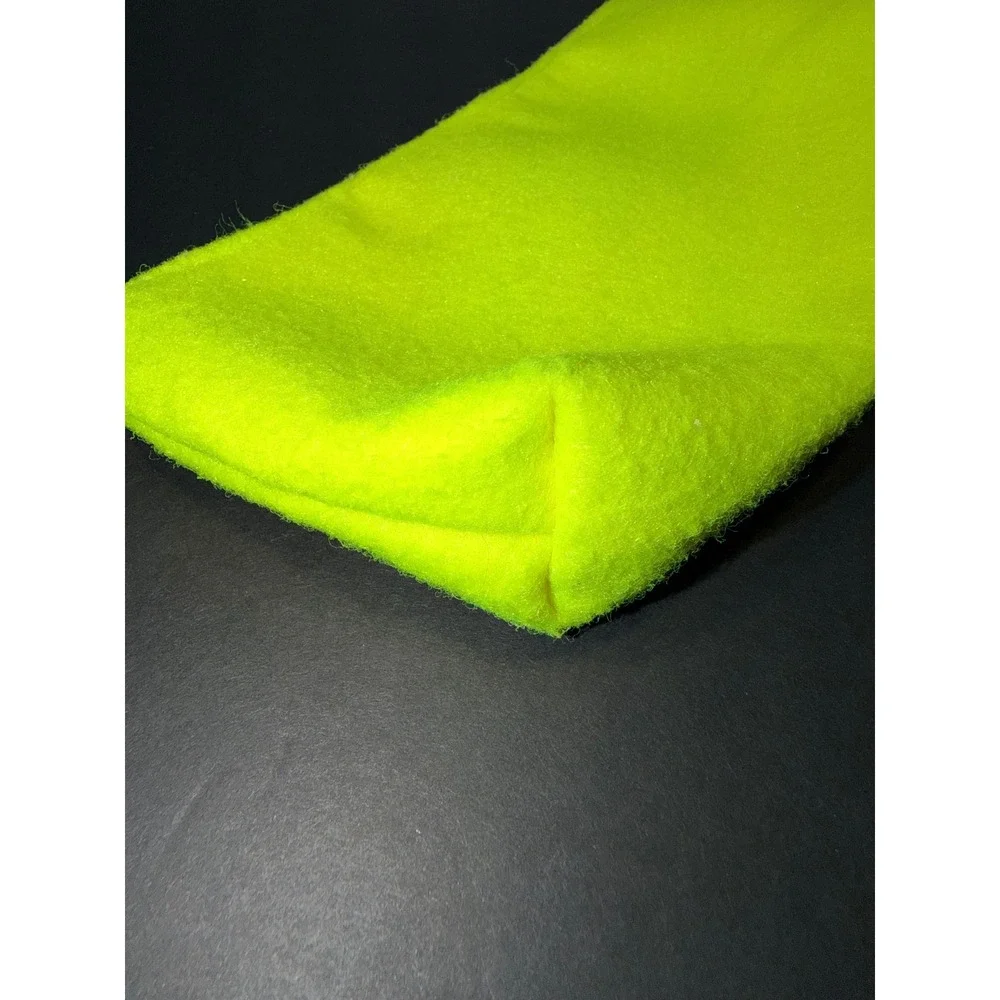 Penn Tennis Ball Material Pouch Neon Yellow Fuzzy Zipper Cosmetic Bag Logo 7.5in